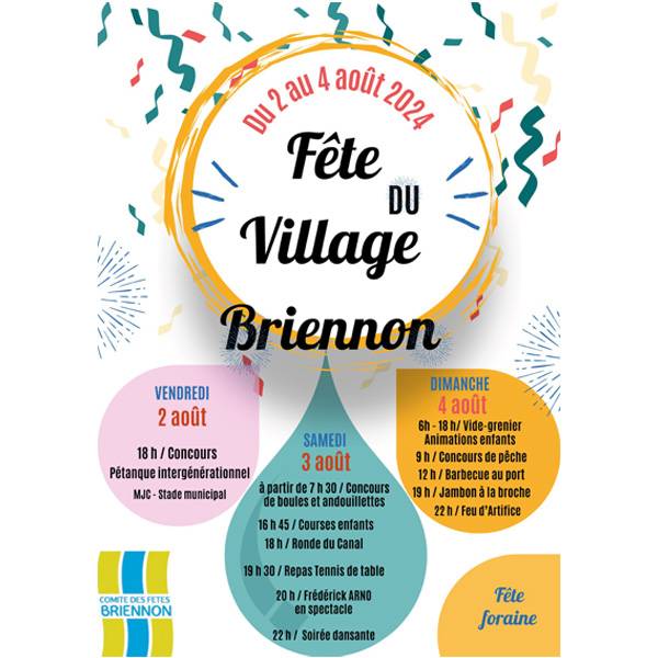 DU 2 AU 4 AOÛT À BRIENNON, C’EST LA FÊTE AU VILLAGE !